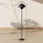 Candeeiro de Pé Moderno 155 cm Candeeiro de Pé para Sala com Ecrã em Forma de Taça Refletora de Luz Interruptor de Pé Suporte E27 sem Lâmpada para Quarto Escritório Sala de Estar Ø35x155 cm Preto — foto 3