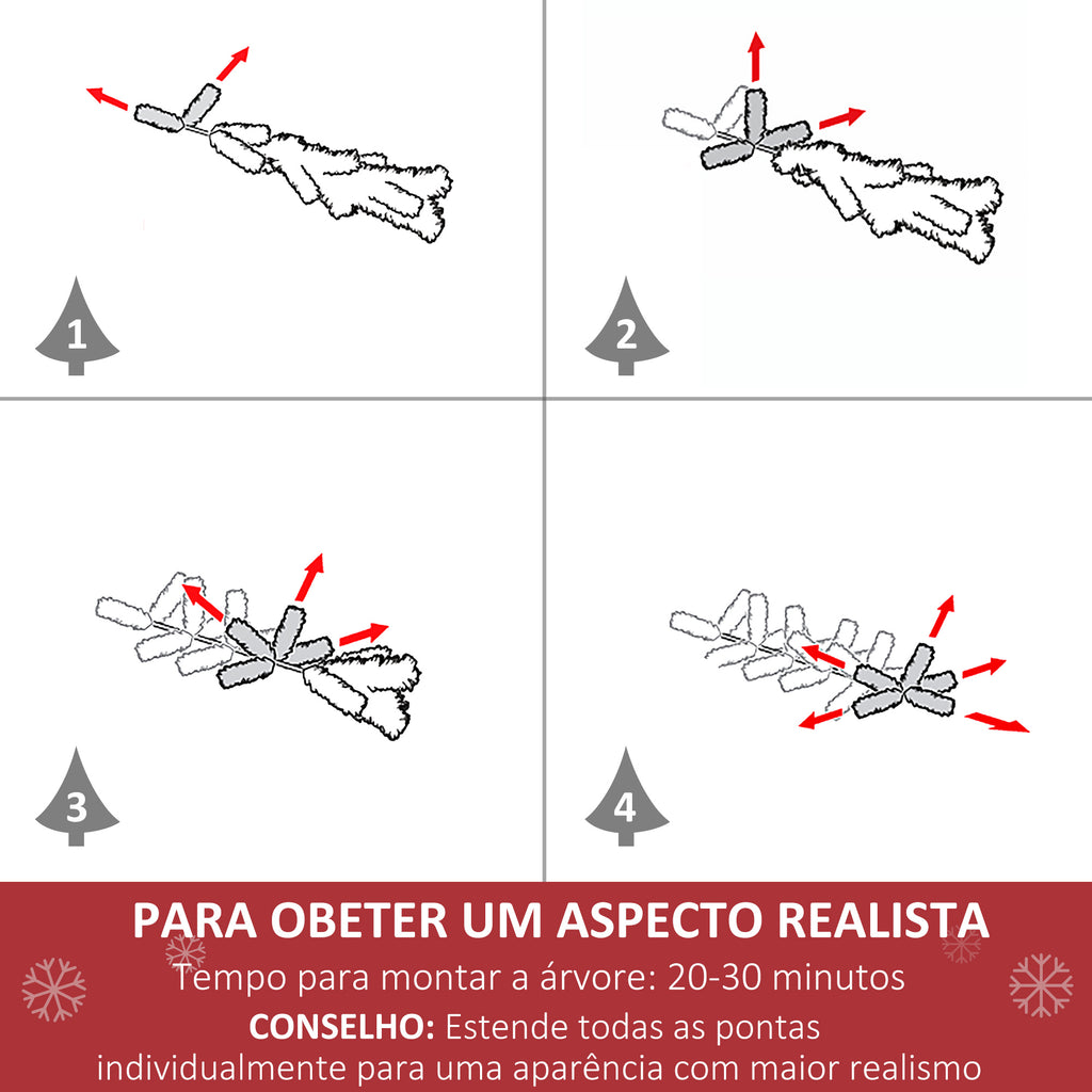 Árvore de Natal Artificial 120 cm Árvore de Natal com Fibra Óptica e Suporte Metálico Decoração de Natal Ø60x120 cm Verde — foto 7