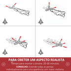 Árvore de Natal Artificial 120 cm Árvore de Natal com Fibra Óptica e Suporte Metálico Decoração de Natal Ø60x120 cm Verde — foto 7