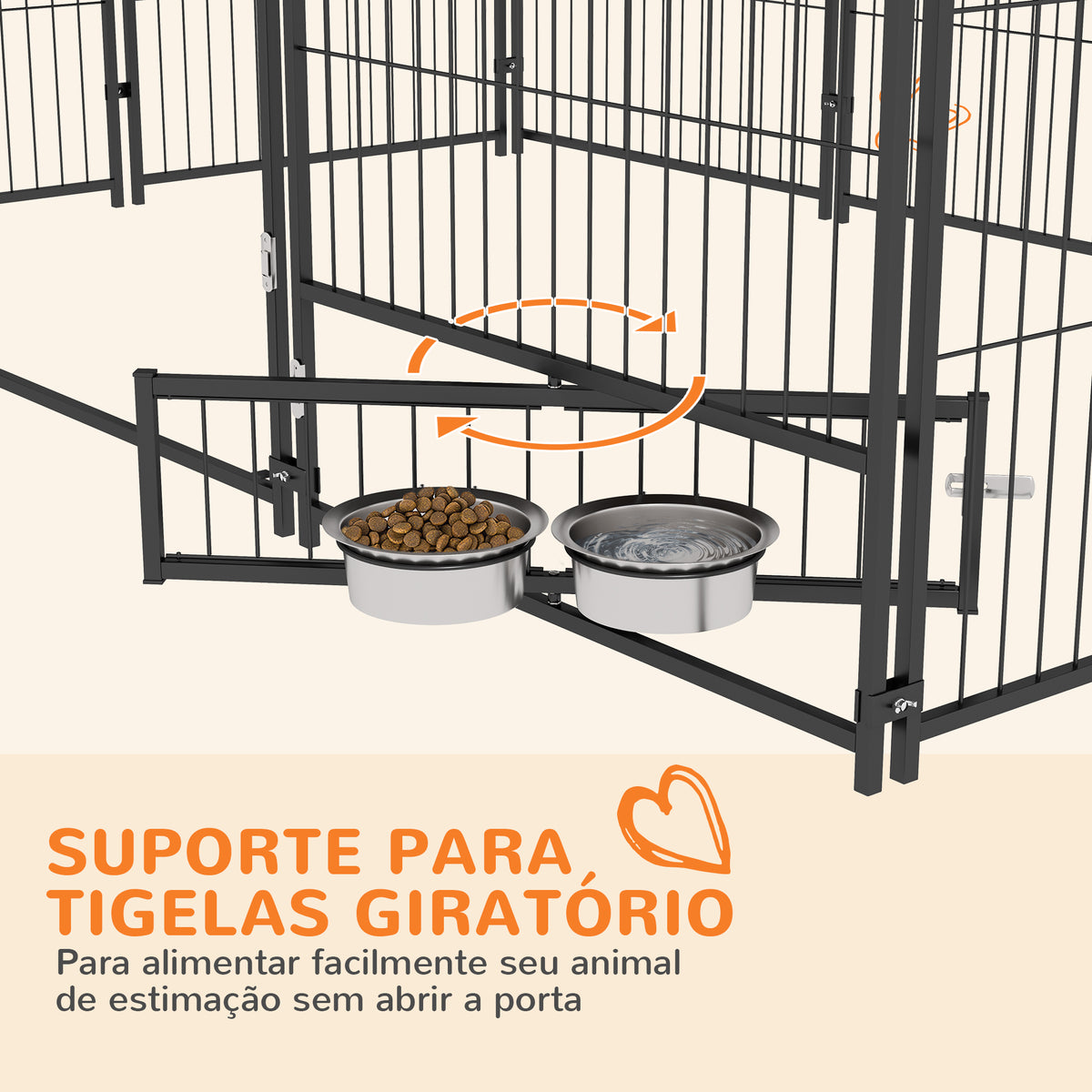 Parque para Cães com Toldo Canil para Exterior com Suporte Giratório para Comida 2 Tigelas Incluídas 211x141x151 cm Preto e Marrom — foto 6