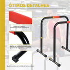 Suporte de treino de barras paralelas com alça extra larga para flexões inclinadas para construção muscular. Calistênicos. 63x41x73 cm Preto — foto 5