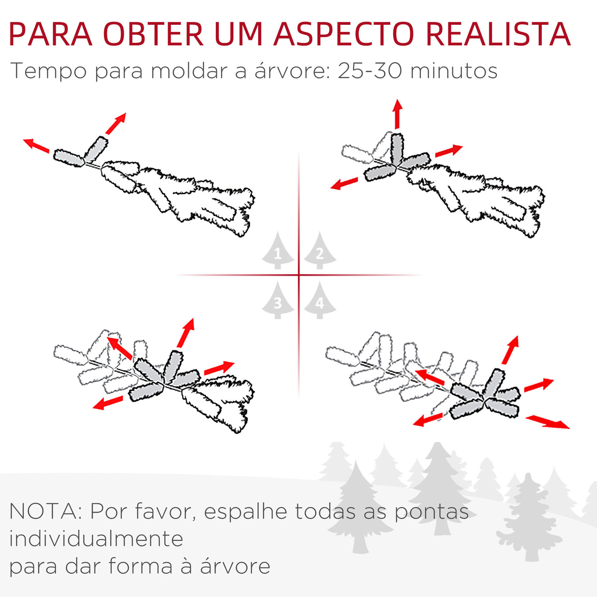 Árvore de Natal Artificial Altura 210 cm com 510 Ramos de Folhas de PVC Ignífugos Base Dobrável e Suporte Metálico Decoração de Natal para Interiores Ø56x210 cm Verde — foto 5