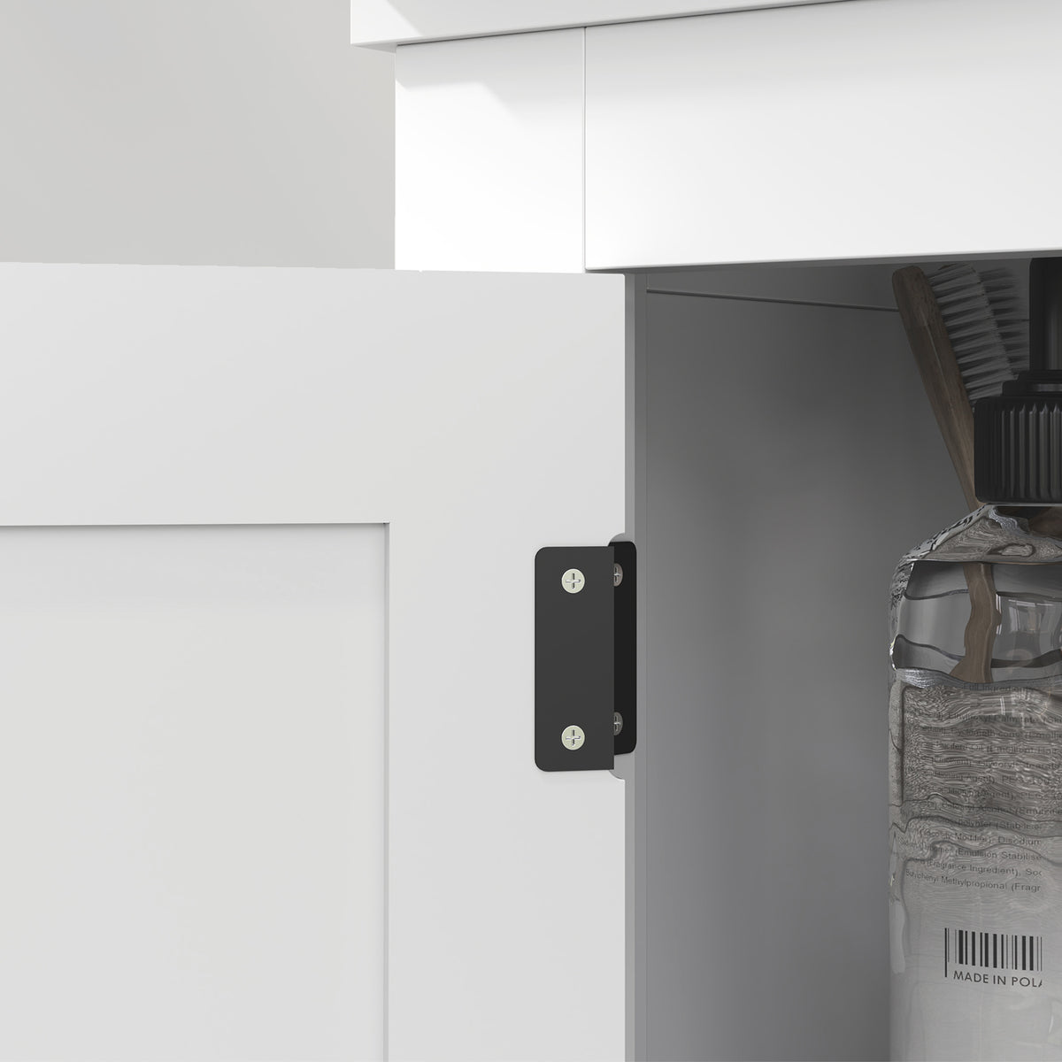 Móvel para Lavatório Pousar Móvel para Lavatório Moderno com Prateleira Ajustável e Portas Magnéticas 60x30x60 cm Branco — foto 8