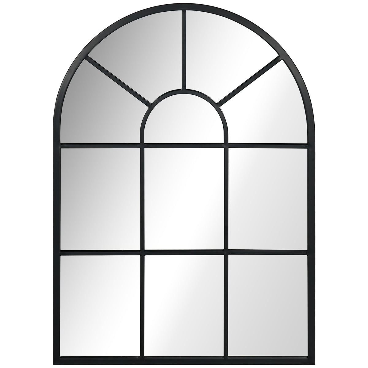 Espelho Decorativo de Parede 50x70 cm Espelho de Metal para Sala de Jantar Dormitório Entrada Estilo Moderno Preto — foto 1
