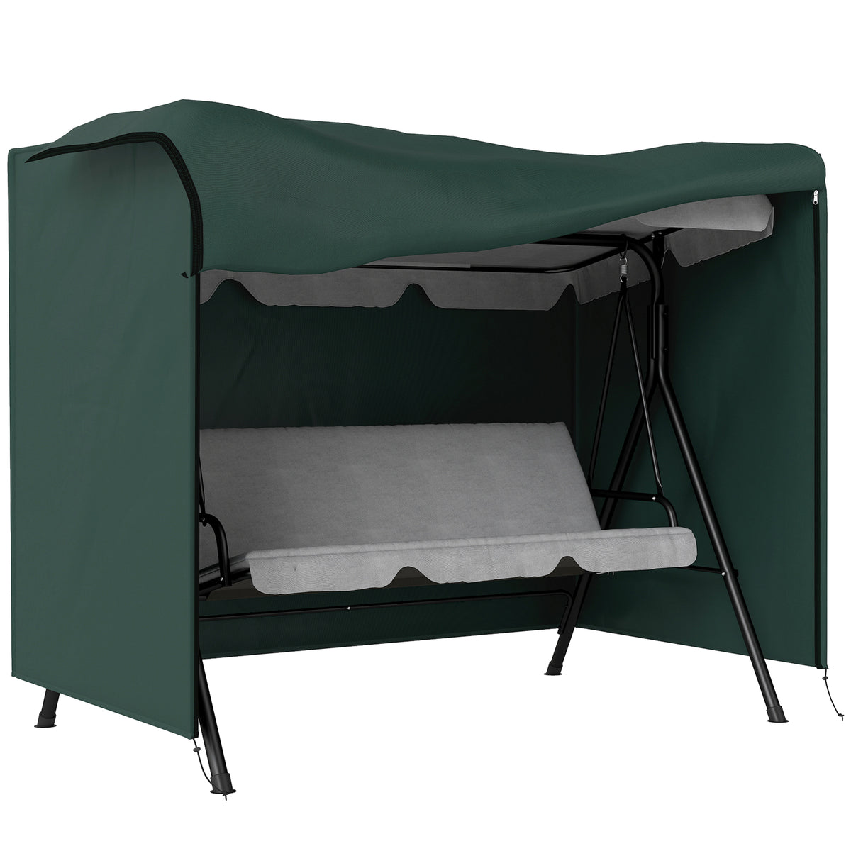 Capa para Móveis de Jardim Capa Protetora para Baloiços de Exterior com Zíper 205x124x164cm Verde — foto 1