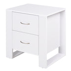 Mesa de Cabeceira com 2 Gavetas Pés e Base Elevada para Dormitório Mesa Lateral para Sala de Estar Estilo Moderno 48x39x54cm Branco — foto 1