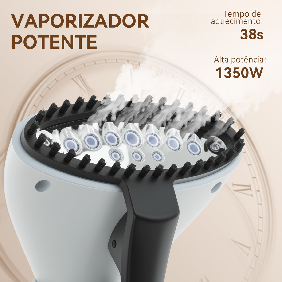 Ferro de Engomar a Vapor para Roupa 1800W Temperatura Ajustável em 11 Níveis Ferro de Engomar Vertical com Barra Dupla Depósito de 2 L Aquecimento em 38s 35x25x47-118,5 cm Amarelo — foto 4