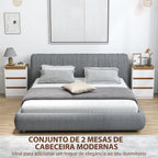 Conjunto de 2 Mesas de Cabeceira com 3 Gavetas Mesas de Cabeceira para Dormitório Estreitas 40x30x59,5 cm Branco — foto 4