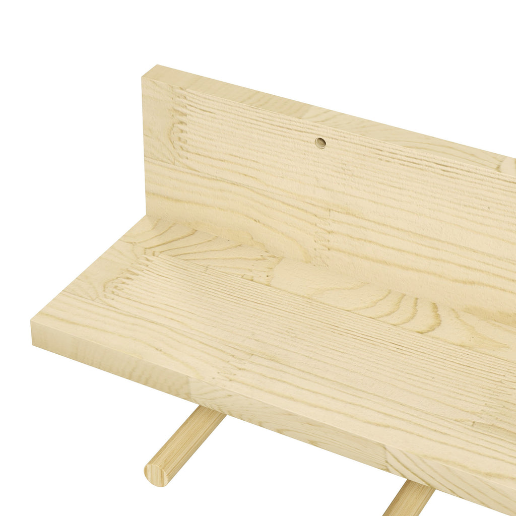 Móvel Cabide de Entrada com 7 Ganchos Prateleira de Armazenamento para Chaves Roupas Bolsas para Entrada Corredor Quarto 80x12x20 cm Natural — foto 8