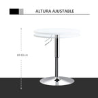Mesa de bar ajustável em altura com base redonda e antideslizante para cozinha sala de jantar Ø60x69-93 cm Branco — foto 4