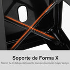 Conjunto de 4 Bancos de Bar Empilháveis Estilo Industrial com Apoios para Pés, Adequados para Interiores e Exteriores 43x43x76 cm Carga até 120 kg Cor Preto — foto 6