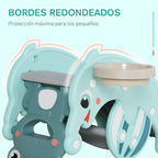 Balanço em forma de sapo 3 em 1escorrega em forma de golfinho e cesta de basquete Jogo multifuncional com superfícies suaves para crianças acima de 3 anos 72x34x47 cm Verde — foto 6