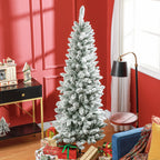 Árvore de Natal 180 cm Árvore de Natal Artificial Coberta de Neve com 479 Ramos e Suporte de Metal Árvore Natalícia para Sala Interior Verde — foto 2