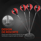 Punching Ball de Boxe com Altura Ajustável de 4 Níveis Base Recarregável com Água ou Areia e Luvas para Adolescentes Ø43x125-145 cm Vermelho e Preto — foto 7