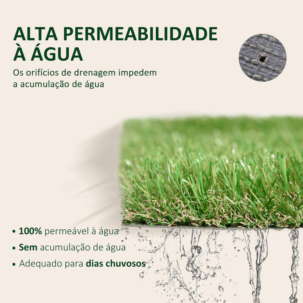 Relva Artificial 25 mm Rolo de Relva Artificial de 300x100 cm Realista com Orifícios de Drenagem para Varanda Jardim Pátio Verde — foto 5