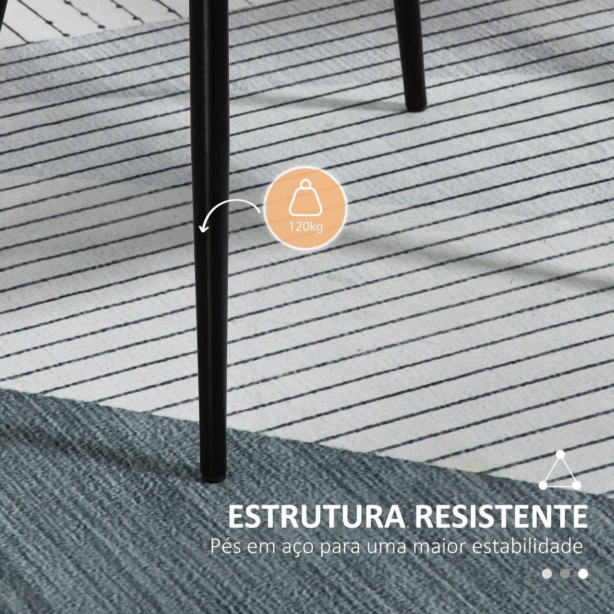 Conjunto de 2 Cadeiras de Sala de Jantar Estofadas em Linho Cadeiras de Cozinha com Encosto Apoio para os Braços e Pés de Metal 59,5x56,5x81 cm Cinza — foto 6