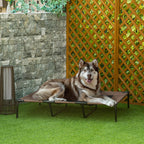 Cama para Animais de Estimação Cama Elevada para Cães Gatos com Tecido Transpirável para Dormir Relaxar Exterior Jardim Terraço 122x92x23cm Marrom — foto 2