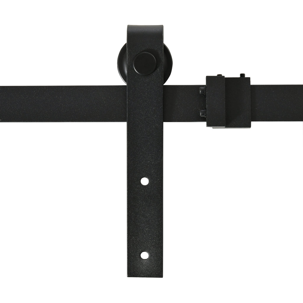 Ferragens para Porta Corredeira 200cm Kit de Acessórios para Porta Corredeira de Madeira com 2 Trilhos de Aço Carga Máxima 20 kg Preto — foto 6