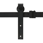 Ferragens para Porta Corredeira 200cm Kit de Acessórios para Porta Corredeira de Madeira com 2 Trilhos de Aço Carga Máxima 20 kg Preto — foto 6