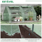 Estufa Pequena Estufa de Exterior com Proteção Dupla Janelas e Estrutura de Aço Estufa para Cultivos de Plantas e Flores 180x90x90 cm Verde — foto 5