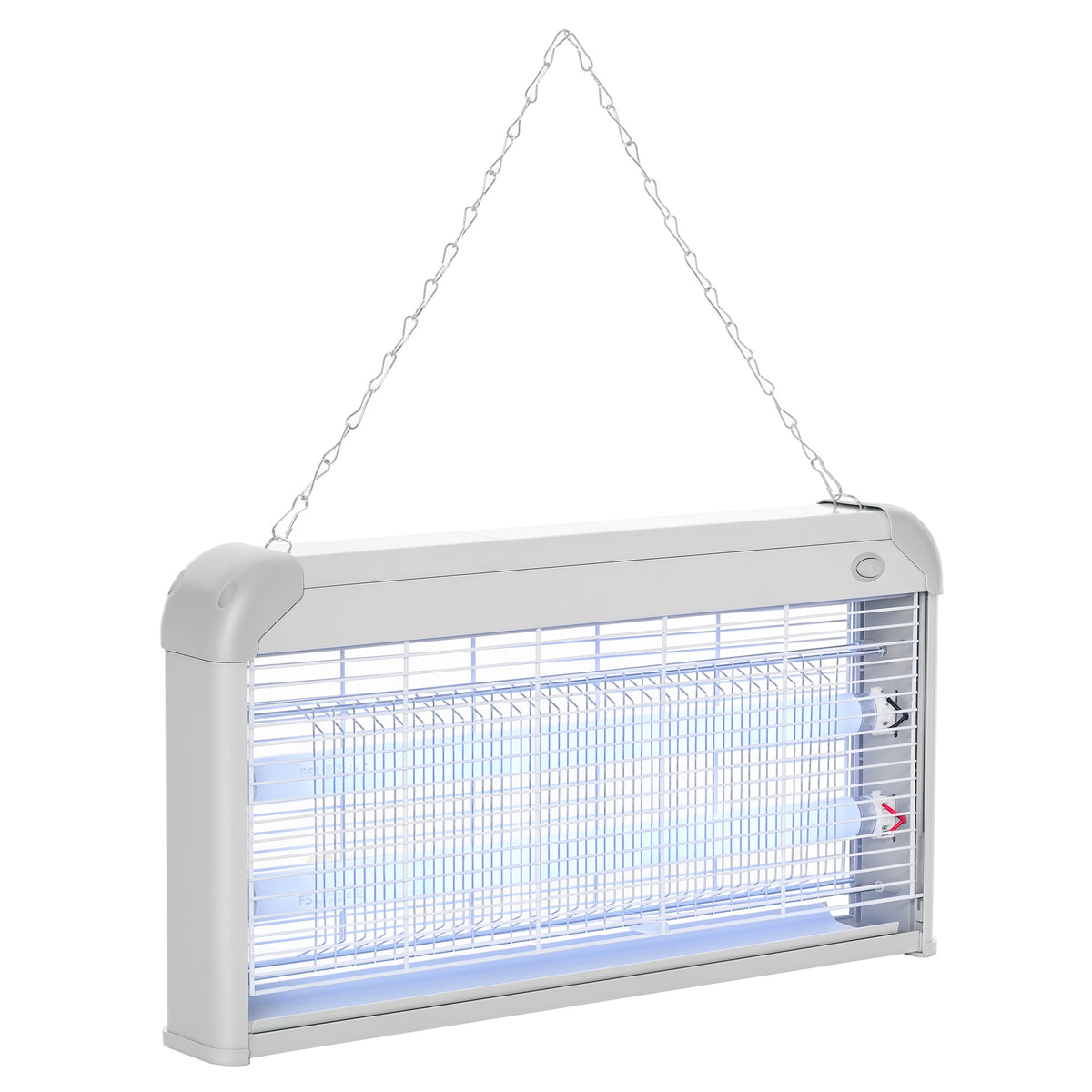 Lâmpada Anti-Mosquitos Elétrica 30W Mata Mosquitos Elétrico Área 60 m² Seguro e Eficaz com Luz UV para Exterior e Interior 48,5x8,5x26,5cm Branco e Cinza — foto 1