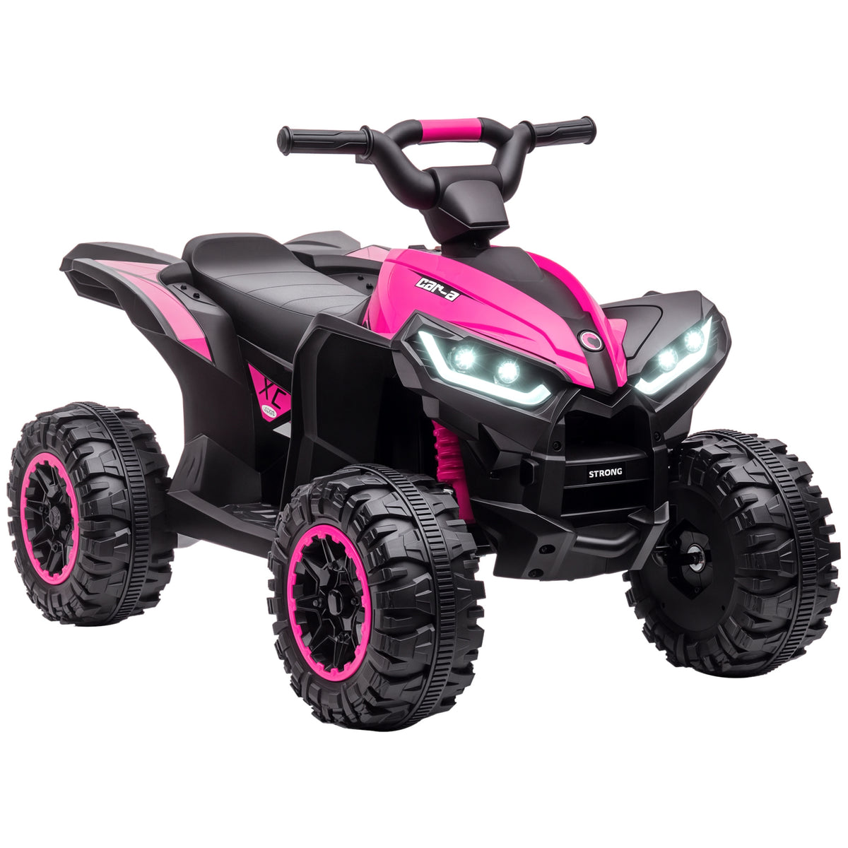 Quadriciclo Elétrico para Crianças de 3-5 Anos Veículo Eléctrico a Bateria 12V com 2 Motores Farol Música Velocidade Ajustável Avançar e Retroceder 83x53x55,5 cm Rosa — foto 1