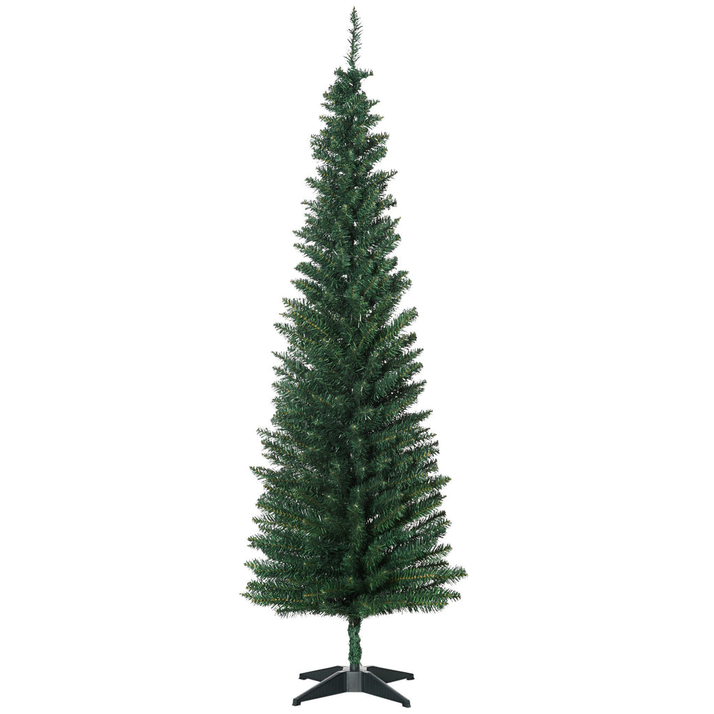 Árvore de Natal Artificial 180cm Ignífugo com 390 Pontas de Ramo PVC e Suporte de Plástico Decoração de Natal para Interiores Fácil de Montar Verde — foto 1