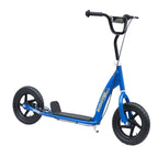 Trotinete com 2 Rodas de 12 Polegadas Trotinete para Crianças com Guiador Ajustável Freio e Cavalete Carga Máxima 100kg 120x52x80-88cm Azul — foto 1