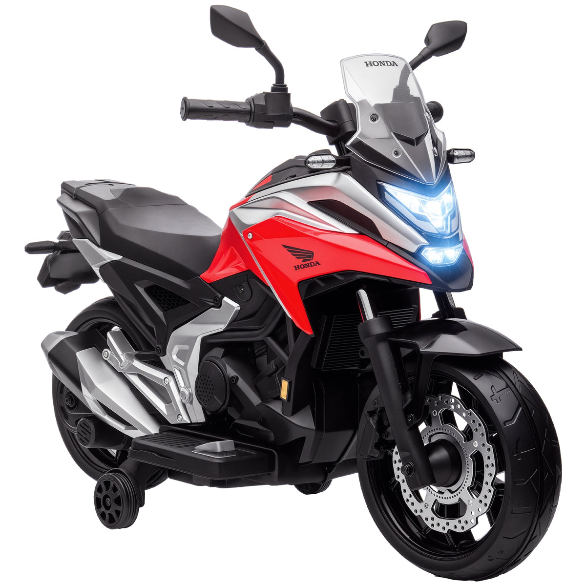 Moto Elétrica para Crianças de 3-6 Anos com Licença Honda Motocicleta de Bateria 12V com USB MP3 Luz LED Moto para Crianças com Velocidade 3 km/h Carga 30 kg Vermelho — foto 1