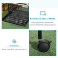 Gaiola para Pássaros com Rodas Gaiola Grande de 2 Níveis com Bandejas Removíveis Portas Comedouros Poleiros para Canários Periquitos 51,5x50x140 cm Preto — foto 6