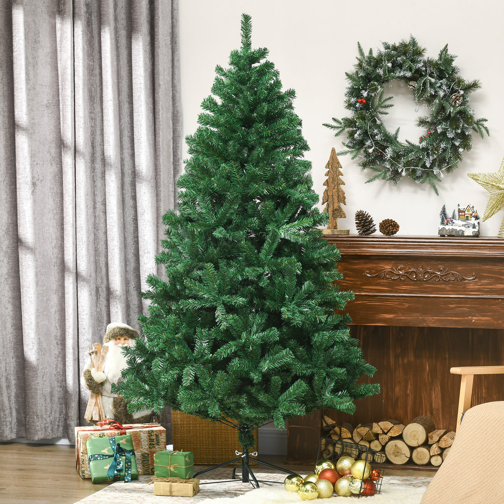 Árvore de Natal 180 cm com 1000 Ramos de PVC e Suporte de Aço Decoração de Natal para Interior Verde — foto 2
