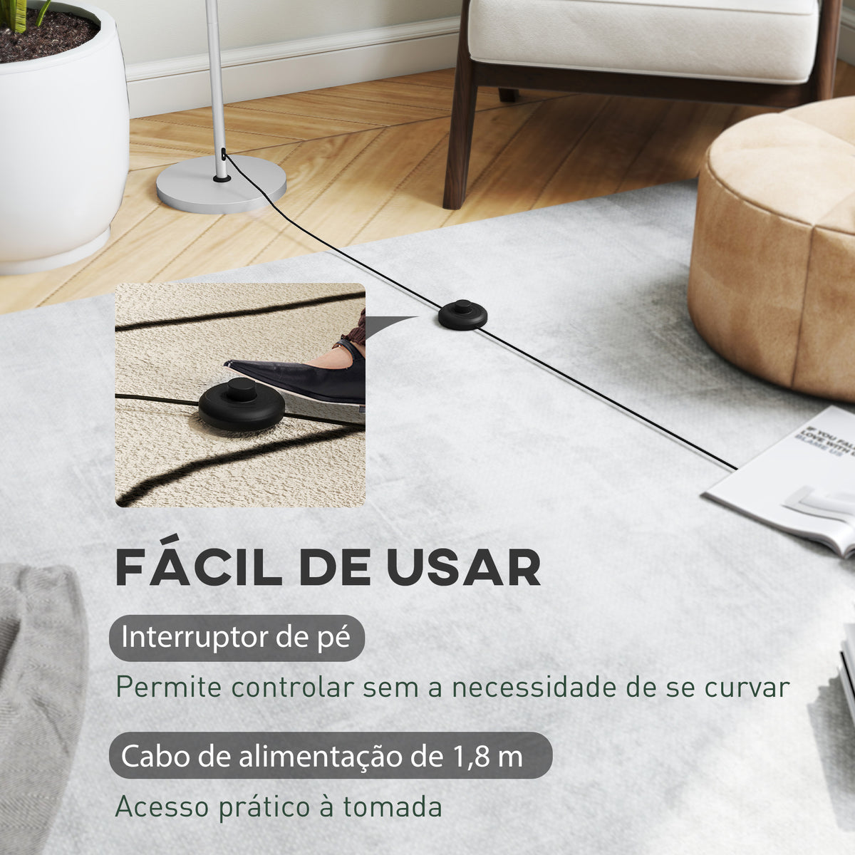 Candeeiro de Pé Moderno 155 cm Candeeiro de Pé para Sala com Ecrã em Forma de Taça Refletora de Luz Interruptor de Pé Suporte E27 sem Lâmpada para Quarto Escritório Sala de Estar Ø35x155 cm Prata — foto 6