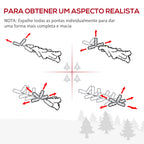 Árvore Artificial de Natal com Base Dobrável 696 Galhos PE Tridente e PVC Individual Árvore de Natal Decorativa Exterior Interior Ø90x180 Verde — foto 6