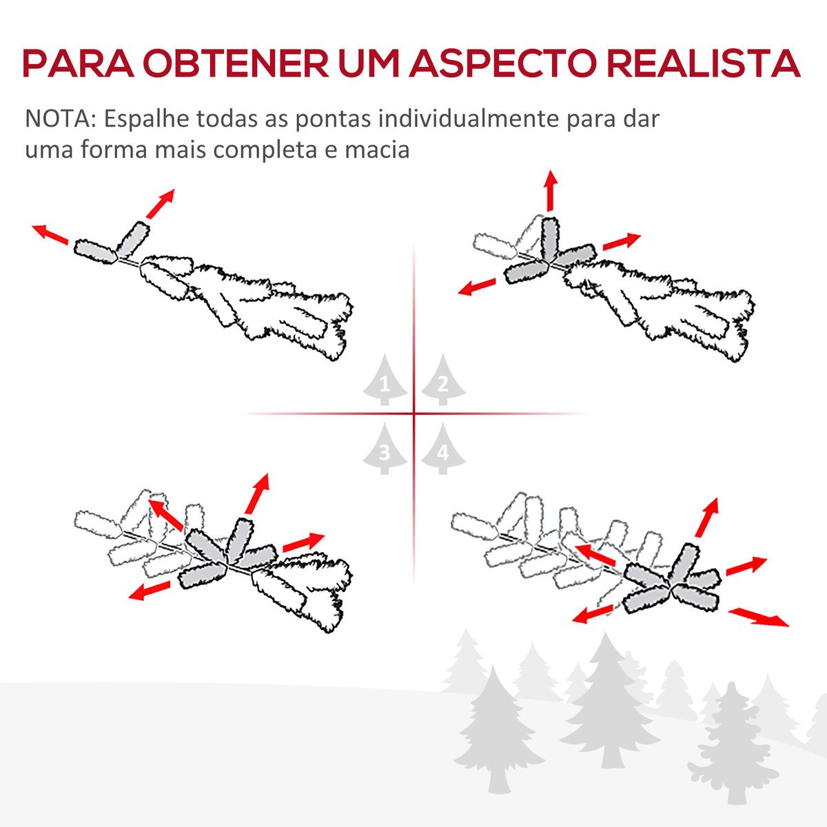 Árvore Artificial de Natal com Base Dobrável 696 Galhos PE Tridente e PVC Individual Árvore de Natal Decorativa Exterior Interior Ø90x180 Verde — foto 6