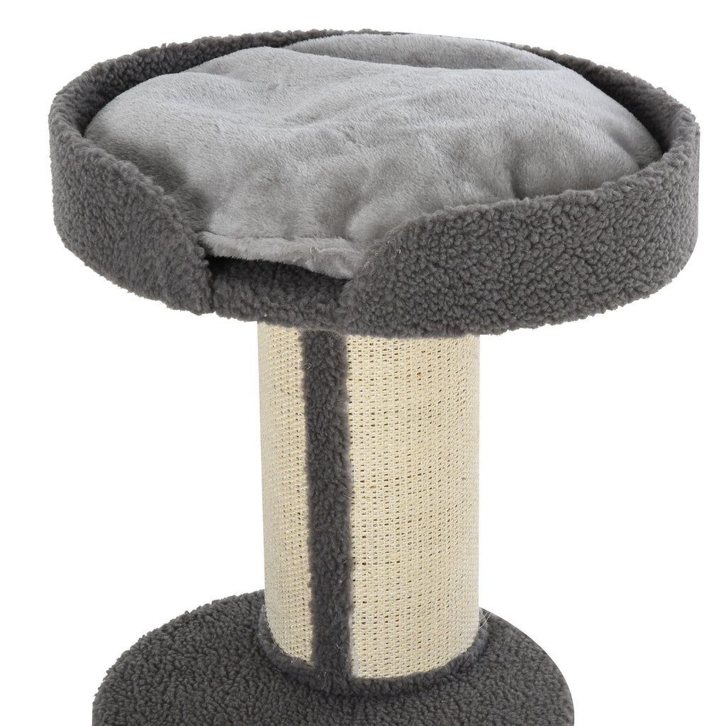 Arranhador para Gatos Altura 91 cm Arranhador para Gatos de 3 Níveis com Ninho Plataforma e Poste de Sisal 45x45x91 cm Cinza — foto 8