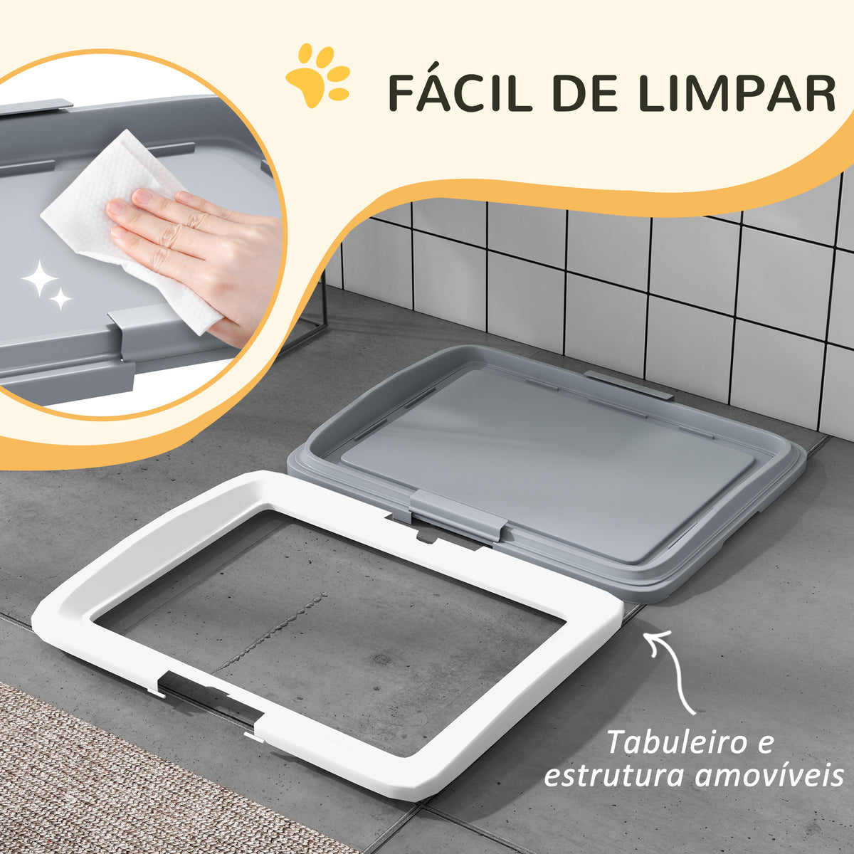 Tabuleiro para Resguardos de Cães Sanita para Cães com Bandeja para Treino em Exterior e Interior 63x48,5x6 cm Cinza — foto 5