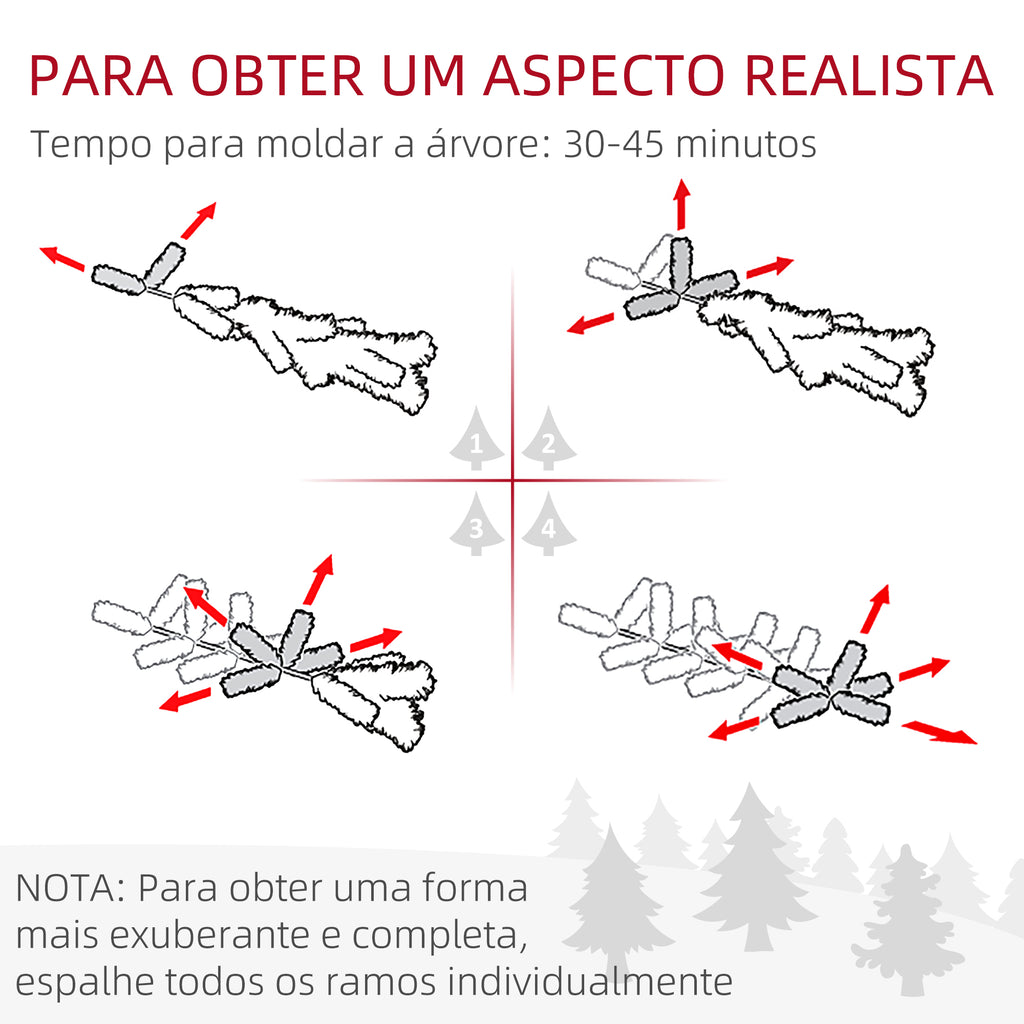 Árvore de Natal 225 cm Árvore de Natal Artificial com 980 Ramos e Suporte de Metal Árvore de Natal para Sala de Estar Interior Verde — foto 7