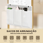 Mesa Auxiliar com Estação de Carga Mesa Lateral com 2 Entradas USB 1 Entrada USB-C e Bolsa Organizadora Mesa Auxiliar para Sala de Estar Dormitório 25,5x40x71 cm Branco — foto 6