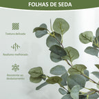 Eucalipto Artificial 120 cm Planta Artificial Decorativa Grande Árvore Artificial de Interior com 230 Folhas Decoração para Casa Escritório Dormitório Verde — foto 5