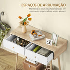 Mesa Consola Moderna Consola de Entrada Estreita com 2 Gavetas para Corredor Entrada Sala ou Dormitório 86x35x75 cm Carvalho — foto 4