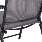 Conjunto de 2 Cadeiras Dobráveis para Exterior com Apoio para o Braço Cadeiras para Jardim com Textilene e Metal Carga 110 kg 58x64x94 cm Cinzento Claro — foto 4