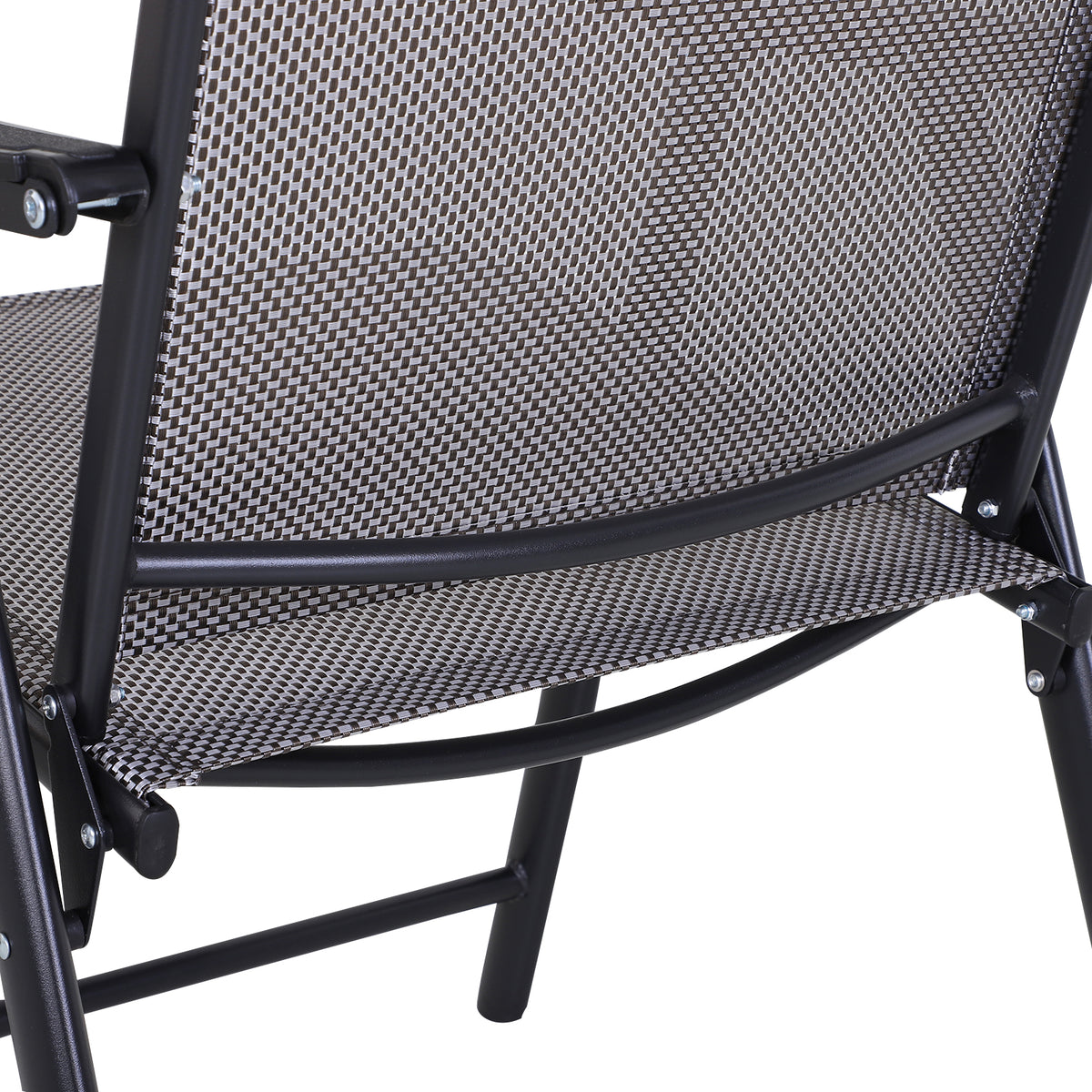 Conjunto de 2 Cadeiras Dobráveis para Exterior com Apoio para o Braço Cadeiras para Jardim com Textilene e Metal Carga 110 kg 58x64x94 cm Cinzento Claro — foto 4
