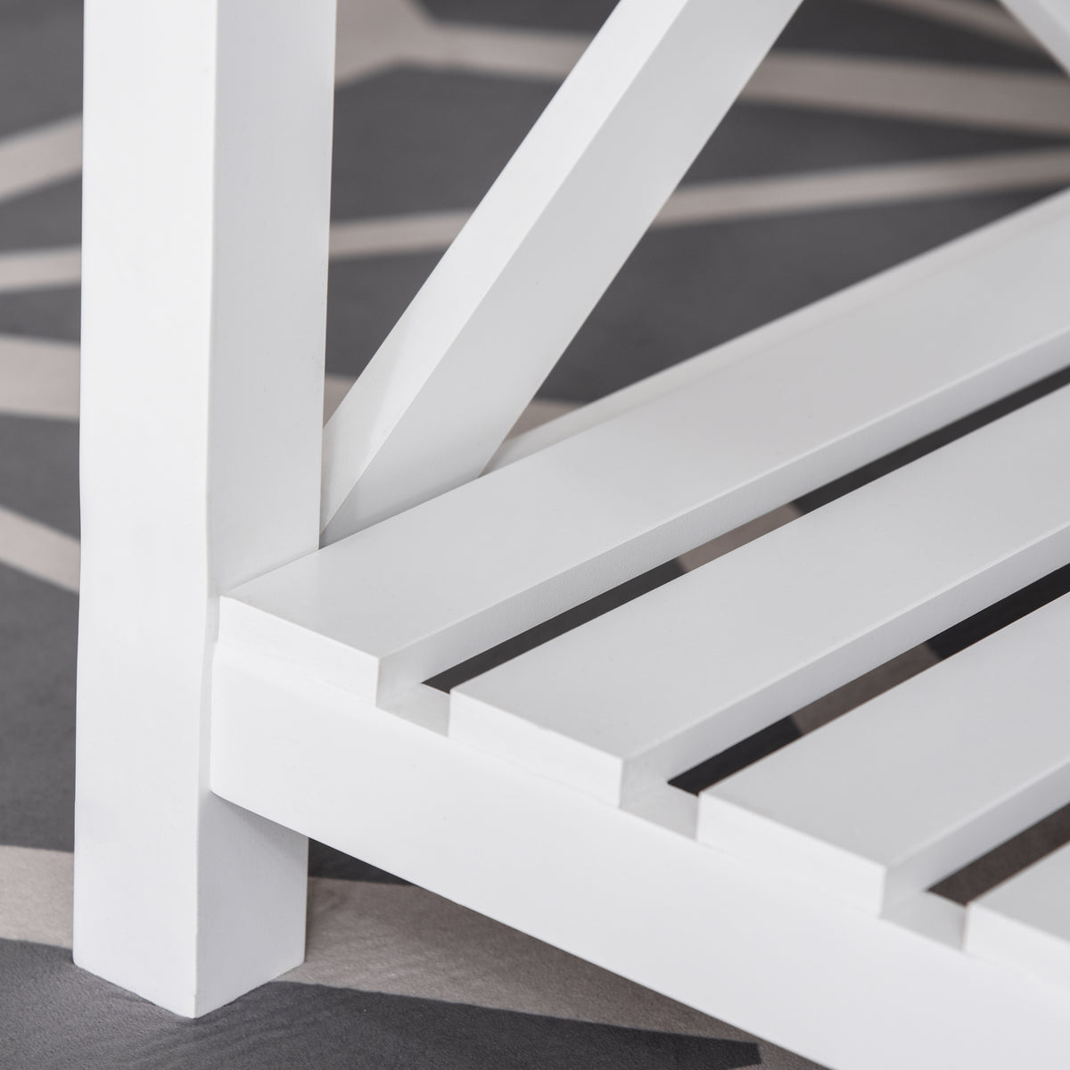 Mesa de Centro para Sala de Estar Mesa de Café com Prateleira de Armazenamento Inferior 116x60x48cm Madeira Natural e Branco — foto 8