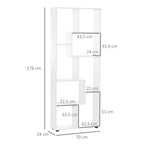Prateleiras verticais modernas Design de estante com 8 prateleiras Painel de partículas E1 70x24x178cm Branco — foto 3