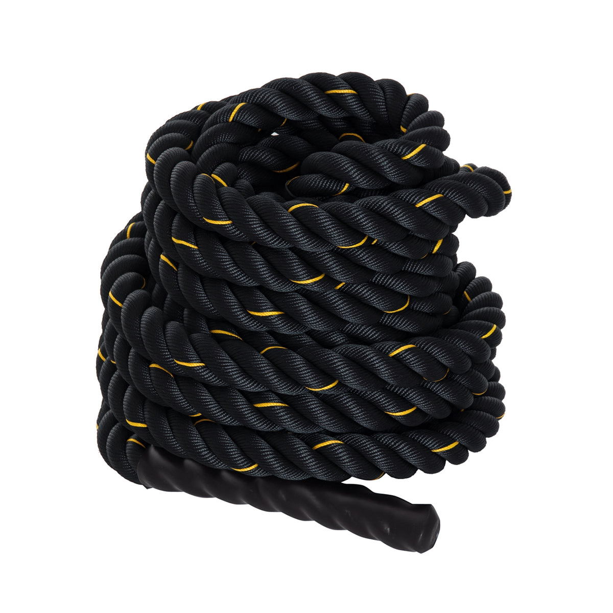 Corda de Batalha Ø38 mm Comprimento 9 m Battle Rope para Exercícios Fitness Crossfit Ultra-Resistente Preto e Amarelo — foto 1