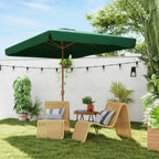 Chapéu de Sol de Jardim 300x200 cm Chapéu de Sol de Exterior com Ângulo Ajustável Mastro de Alumínio Manivela e Proteção UV 50+ Chapéu de Sol para Jardim Pátio Verde — foto 2