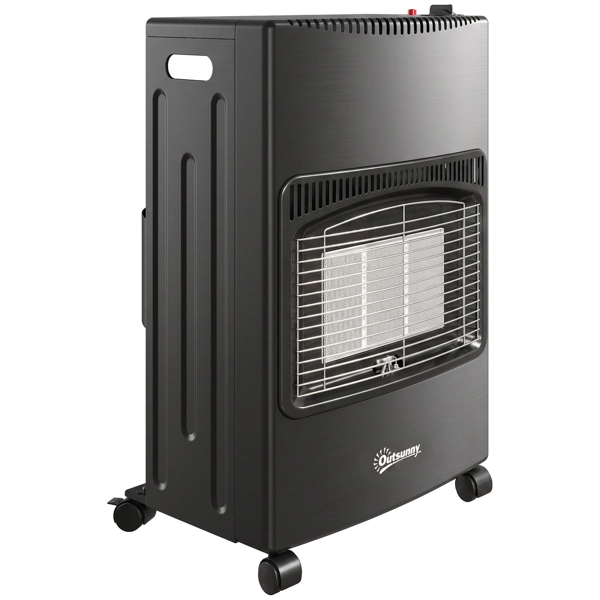 Aquecedor a Gás Dobrável com 3 Níveis de Calor, Sensor ODS, Rodas e Ignição Piezoelétrica, 46x42x75 cm, Preto — foto 1
