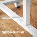Mesa Auxiliar com Rodas Mesa para Sofá com Altura Ajustável Superfície Inclinável e Estrutura de Metal para Quarto Sala de Estar Escritório 57x40x67,5-101 cm Carvalho e Branco — foto 6