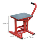 Plataforma Elevação para Motocicletas Macaco Elevador para Reparação Estacionar Aço 28x34x30-40cm Vermelho — foto 3