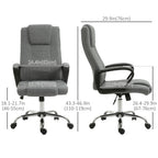 Cadeira de Escritório Presidencial Ergonômica Reclinável e Acolchoada com Altura e Inclinação Ajustáveis 62x76x110-119 cm — foto 2